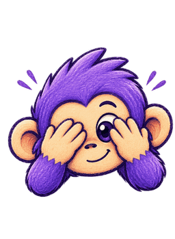 Loggy the mascot covering his eyes